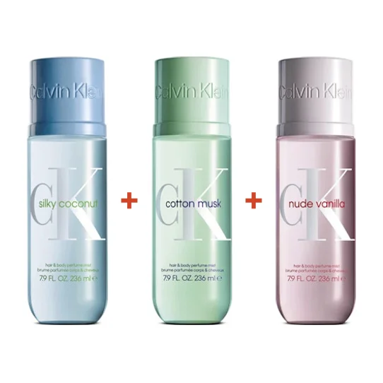 Calvin Klein Combo 3x Perfume Mist: Coconut + Cotton Musk + Vanilla